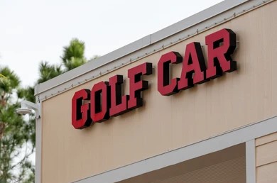Front-lit channel letter sign on a Tampa business storefront