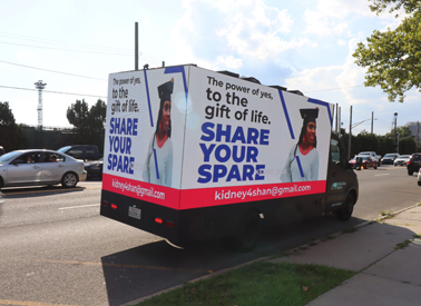 Sound system on an AMMPS mobile advertising truck