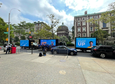 Hourly mobile billboard truck rental at a Tampa event