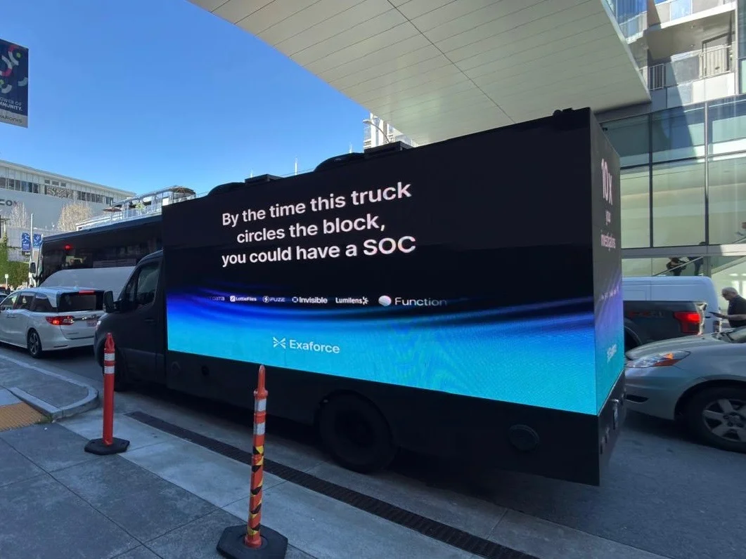 AMMPS digital billboard truck at a Tampa trade show